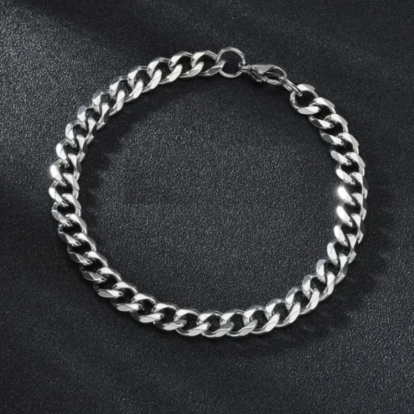 925 Sterling Silver 10MM Square Buckle Bracelet - Image 2
