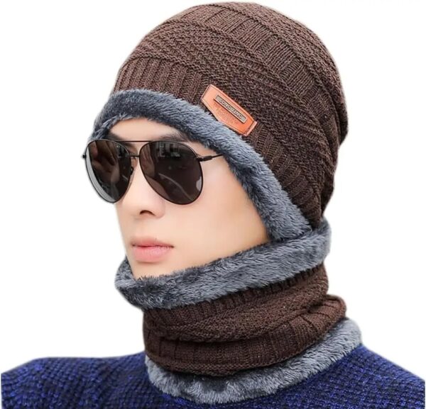 Beanie cap-Wool cap with neck warmer for men women - Image 6