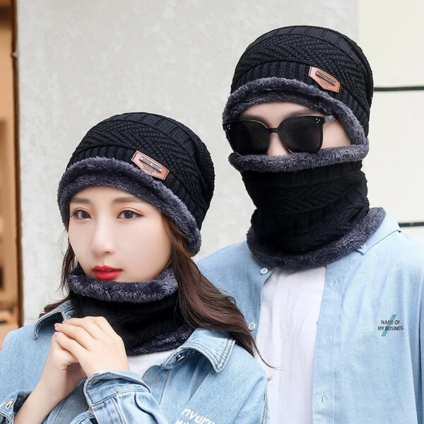 Beanie cap-Wool cap with neck warmer for men women - Image 4