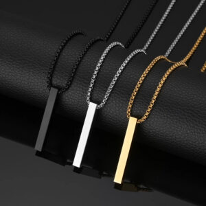 3D Vertical Bar Necklace for Men & Women