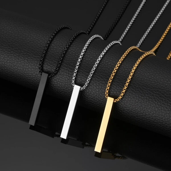 3D Vertical Bar Necklace for Men & Women