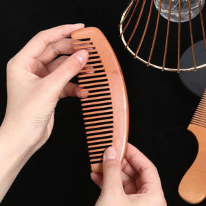 Peach Wood & Sandalwood Comb Pair